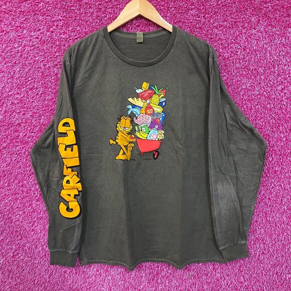Garfield Hunger Cravings Long Sleeve T-Shirt Size XL - Picture 1 of 4